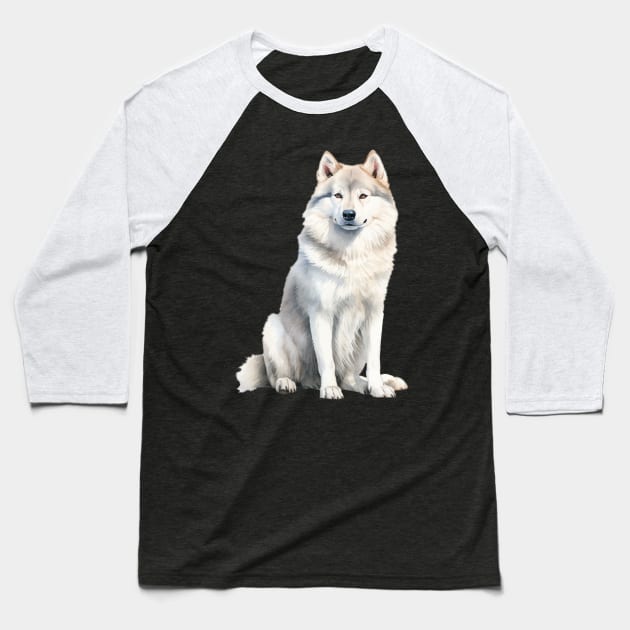 Greenland Dog Baseball T-Shirt by DavidBriotArt